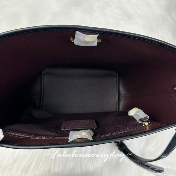 Coach City Large Bucket Bag Crossbody In Signature Canvas CT802 Walnut/Black NWT - Picture 8 of 9